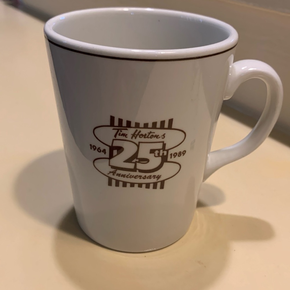 Tim Hortons White Coffee Mug 25th Anniversary